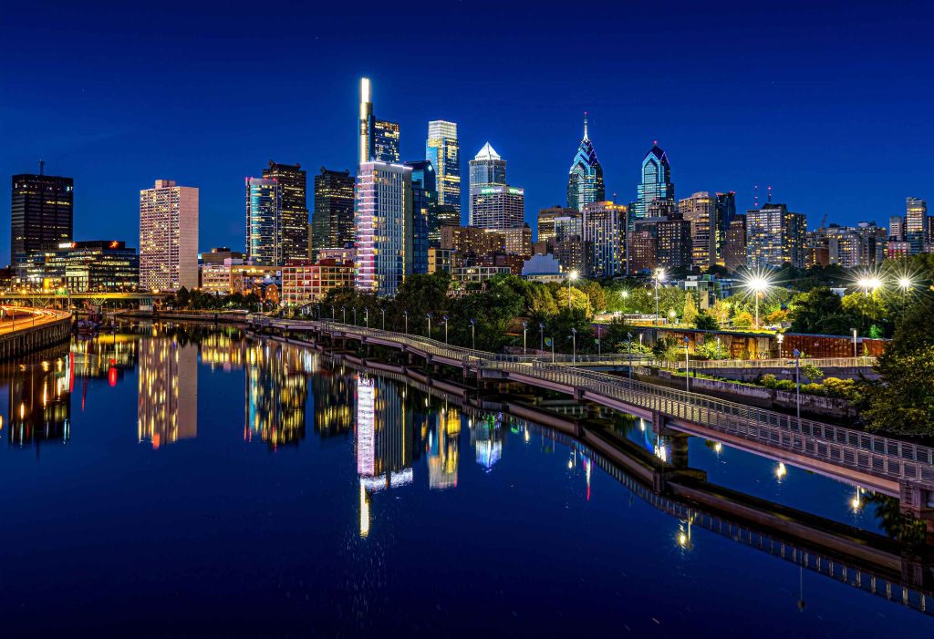 Courier Service Philadelphia - Philadelphia Skyline at Night